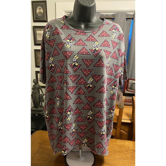 Lularoe Irma Shirt Sz XXS Geometric Retro Minnie Mouse Disney Pattern New NWT - Picture 1 of 10